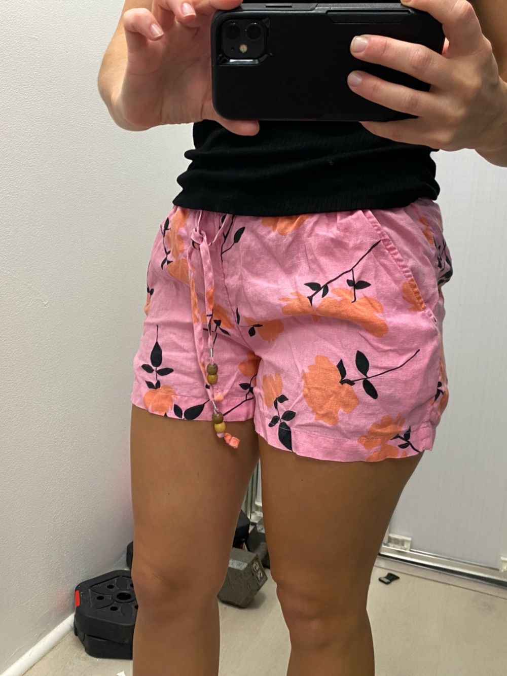 Women’s Pink Floral Drawstring Shorts